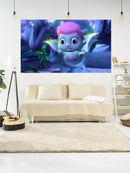 Cute blue and pink bibble tapestry wall covering bedroom mural