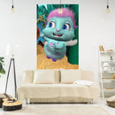 Cute blue and pink bibble tapestry wall covering bedroom mural