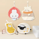 Cute cartoon animal coral fleece hand towel for kitchen and bathroom