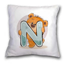 Cute cartoon bear alphabet pillow case white bedroom decor