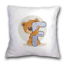 Cute cartoon bear alphabet pillow case white bedroom decor