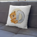 Cute cartoon bear alphabet pillow case white bedroom decor