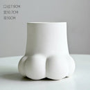 Cute cartoon cat paw ceramic vase set living room decor
