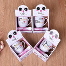 DecorBites™ Cartoon Coffee Mug Set with Spoon, Porcelain Breakfast Cup, Couples Lover's Gifts