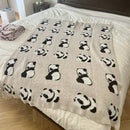 Cute cartoon pink & beige cat flannel blanket bedroom throw