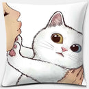 Cute cat kiss love cartoon pillowcase set – bedroom decor
