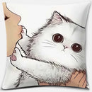 Cute cat kiss love cartoon pillowcase set – bedroom decor