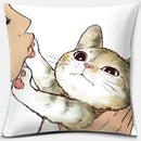 Cute cat kiss love cartoon pillowcase set – bedroom decor