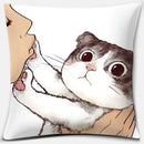 Cute cat kiss love cartoon pillowcase set – bedroom decor