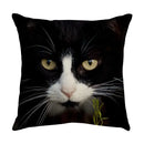 Cute cat sofa cotton linen cushion cover living room pillow case