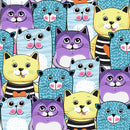 Cute Cats Colorful Seamless Pattern Wallpaper