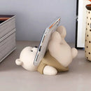 Cute cream ceramic bear cellphone stand bedroom desktop ornament