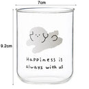Cute dog glass cup happiness cartoon mug for kitchen and dining room