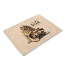 Cute dog linen dining mats set of 6 pug illustrations