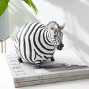Cute fat zebra resin animal figurine set living room decor