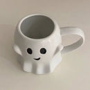 Cute ghost white ceramic mug set kitchen coffee cups