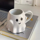 Cute ghost white ceramic mug set kitchen coffee cups