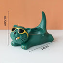Cute glasses cat ashtray – living room resin figurine decor