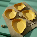 Cute green bear shape fruit plate set of 4 kitchen snack dish