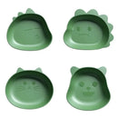 Cute green bear shape fruit plate set of 4 kitchen snack dish