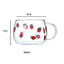 Cute letter glass mug kitchen printed fruit and flower drinkware