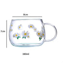 Cute letter glass mug kitchen printed fruit and flower drinkware