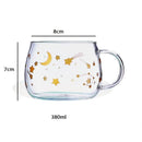 Cute letter glass mug kitchen printed fruit and flower drinkware