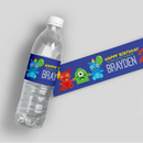 Cute Monsters Birthday Water Bottle Labels