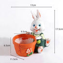Cute orange ceramic bunny rabbit flower pot garden decor