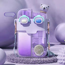 Cute pastel animal double-bin sippy cup kitchen kids water bottle