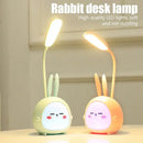Cute pastel rabbit cartoon led desk lamp bedroom night light