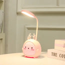 Cute pastel rabbit cartoon led desk lamp bedroom night light