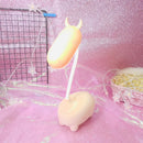 Cute pig elk night lamp pink white mint bedroom desk light