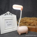 Cute pig elk night lamp pink white mint bedroom desk light