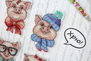 Cute Piggies P-279 / SR-279 Plastic Canvas Counted Cross Stitch Kit