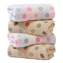 Cute pink & beige dot face towel set bathroom cotton linens