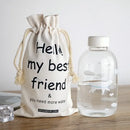 DecorBites™ Blue Glass Water Bottle 600ml Cute Polar Bear Seal Design Waterbottle