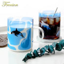 Cute polar bear glass coffee mug kitchen heat resistant tea cup