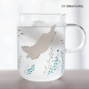 Cute polar bear glass coffee mug kitchen heat resistant tea cup