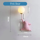 DecorBites™ Bear Wall Lamp | Cute Nordic Cartoon Design for Girls Bedroom, Study, Dormitory