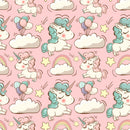 Cute Unicorns, Clouds, Rainbows, and Stars Wallpaper