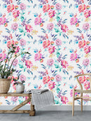 Cute Watercolor Flowers Mix Wallpaper