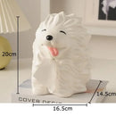 Cute white ceramic poodle cartoon puppy tissue box bedroom decor