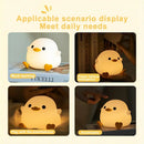 Cute white duck silicone night light bedroom dimming touch lamp