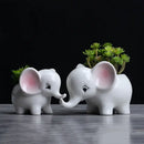 Cute white elephant succulent planter bedroom ceramic flowerpot
