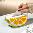 Cute yellow lemon ceramic tissue box bedroom table decor