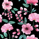 Stylish Pink Flowers on Dark Wallpaper Fashionable