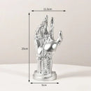 Cyberpunk silver & gold mechanical arm desktop stand gaming decor