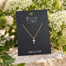 Cubic Zirconia Cross Necklace | Multiple Colors | Lux by Leslie