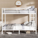 Metal Full XL over Full XL Bunk Bed for Teens and Adults,Space-Saving/Noise Reduced/No Box Spring Needed, White